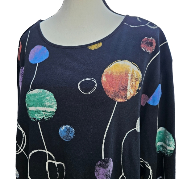 Jess & Jane Orbit & Galaxy 3/4 Sleeve Top Size XL - Picture 3 of 5